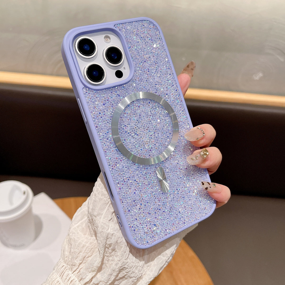Luxury Glitter Rhinestone Magnetic Apple Phone Case