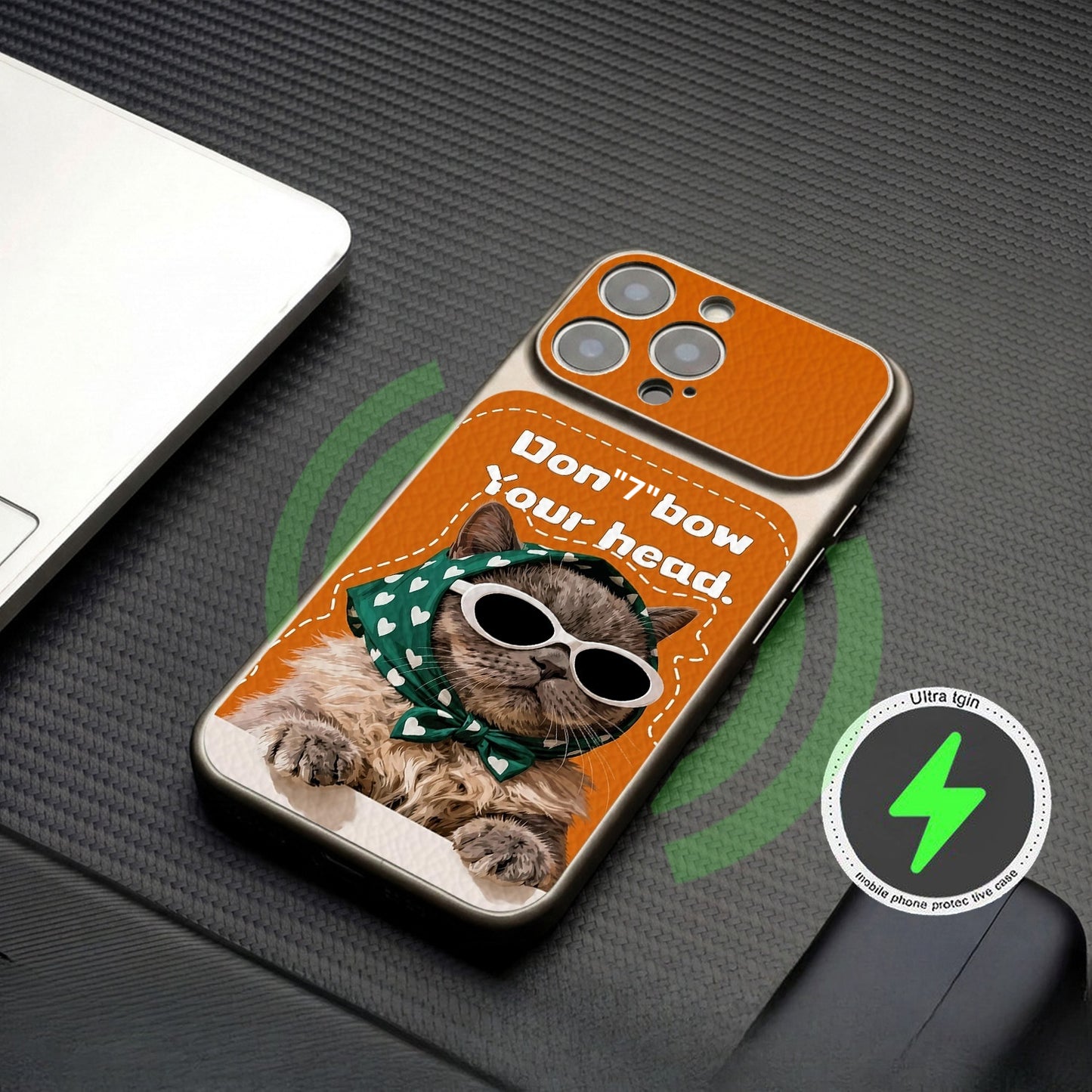 Fun Cat Magnetic Apple Phone Case