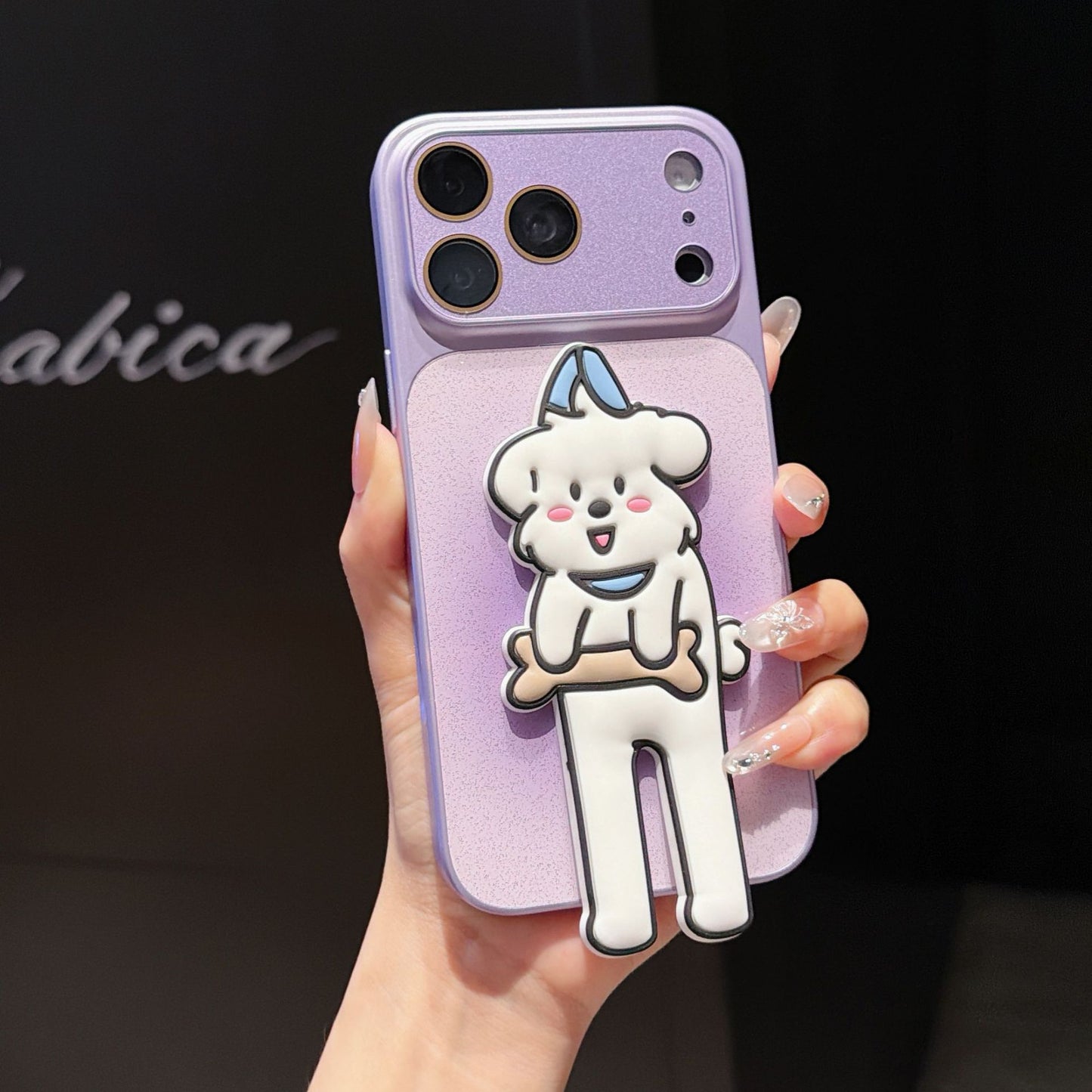 Glittery Cute Cartoon Apple Phone Case