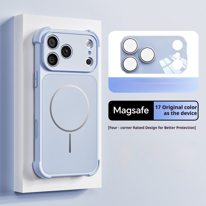 Four-corner anti-drop magnetic Apple phone case