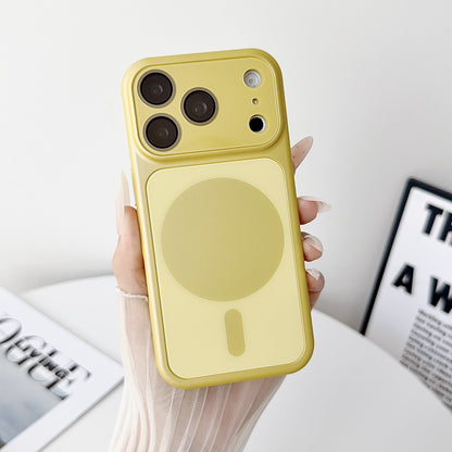 Frosted anti-drop magnetic ring large window Apple phone case