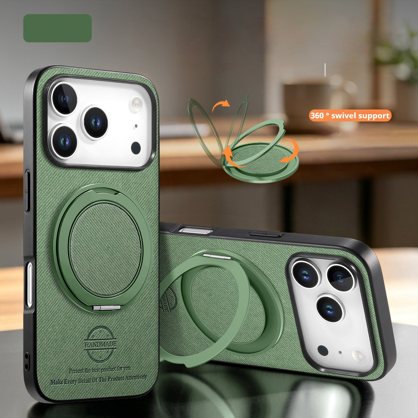 Leather rotating stand magnetic Apple phone case