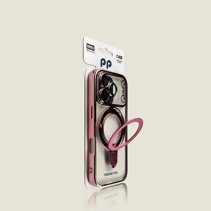 Electroplated magnetic stand Apple phone case