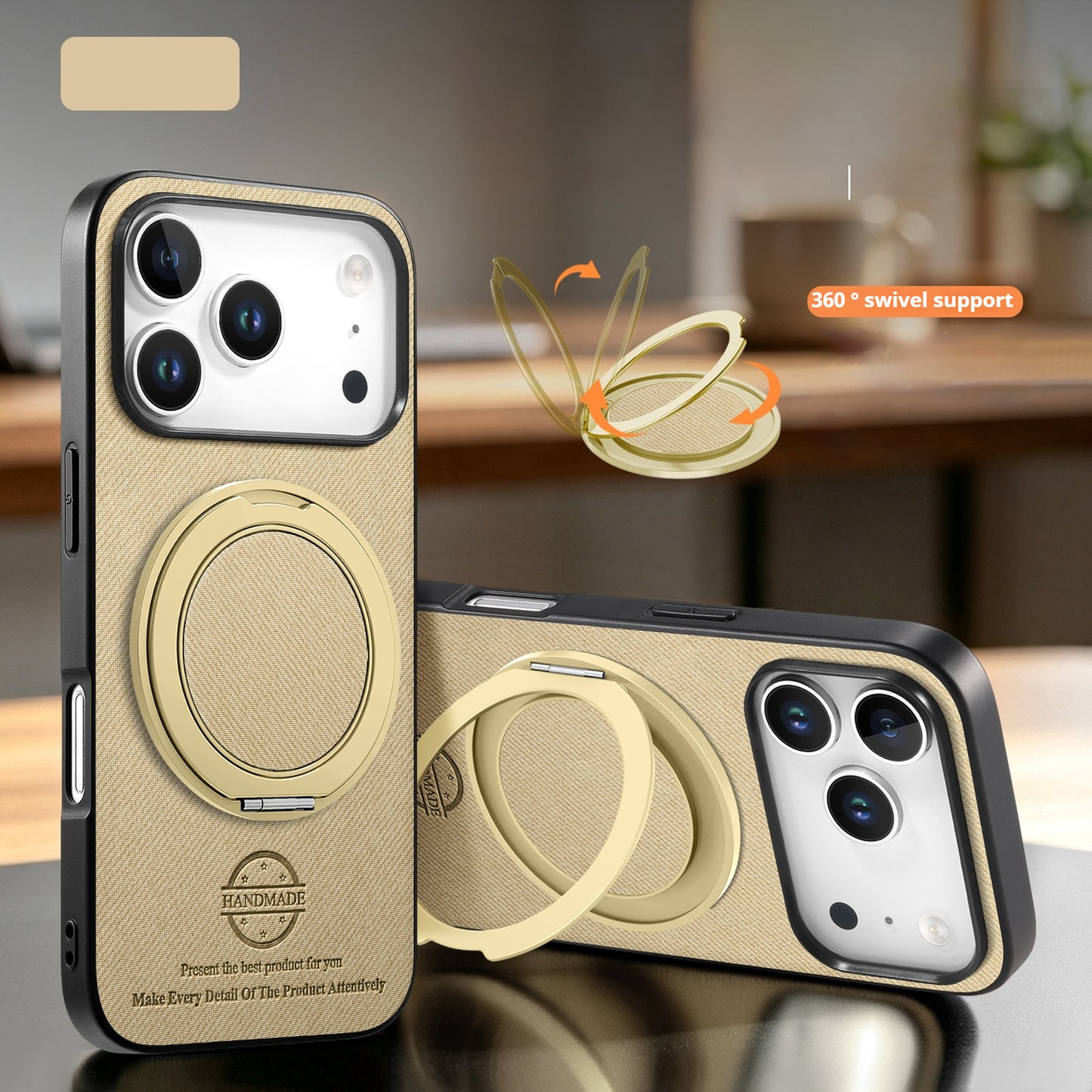 Leather rotating stand magnetic Apple phone case