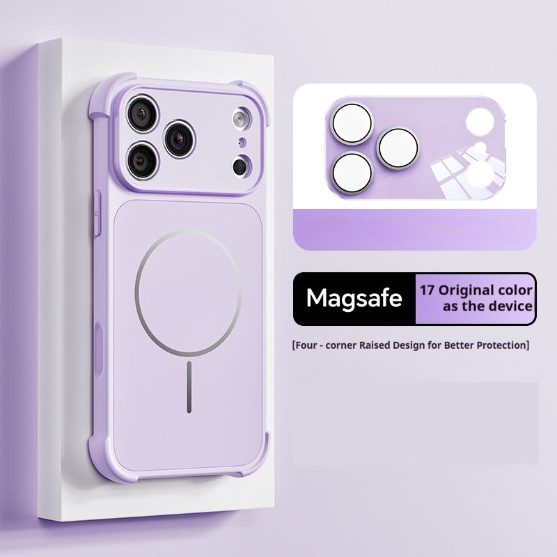 Four-corner anti-drop magnetic Apple phone case