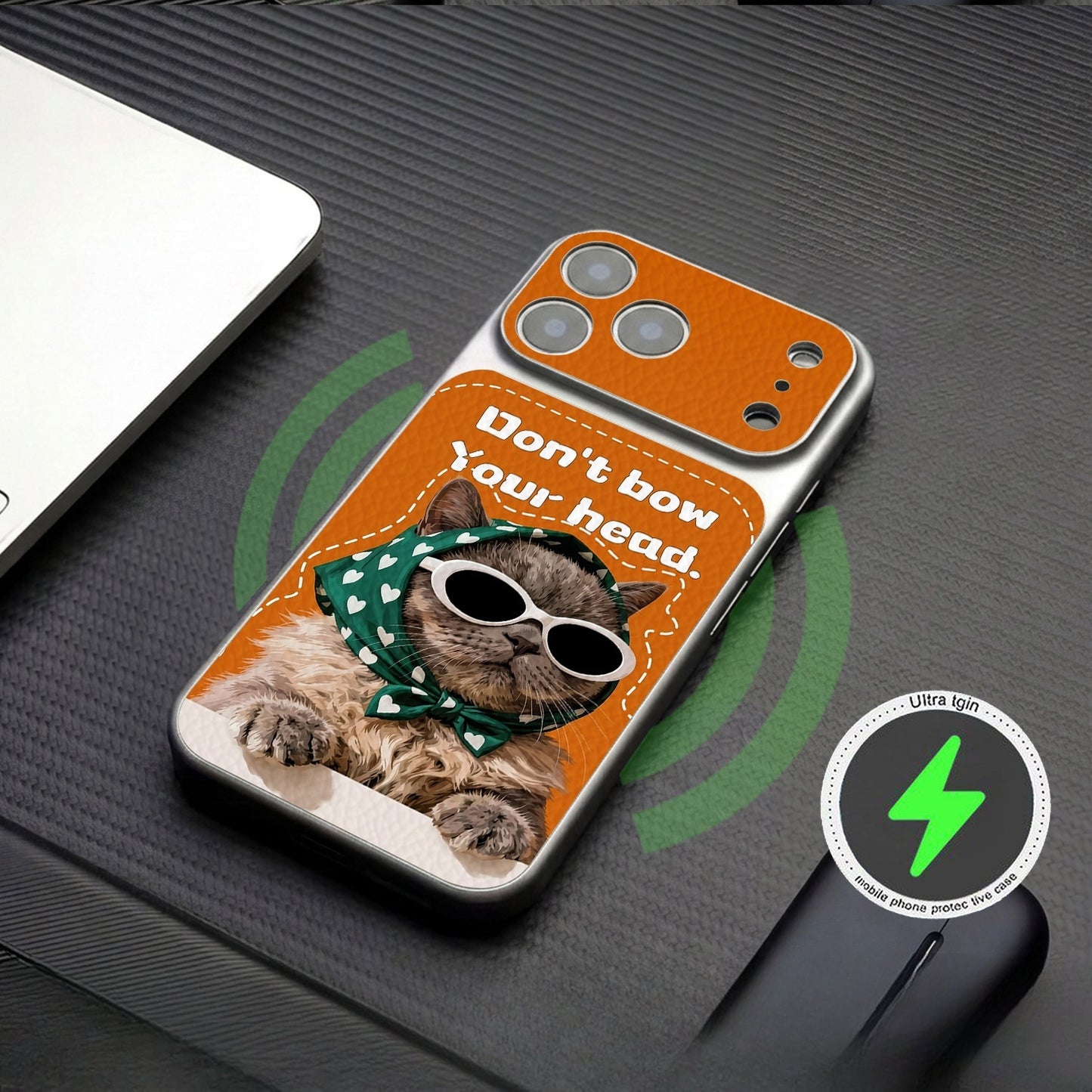 Fun Cat Magnetic Apple Phone Case