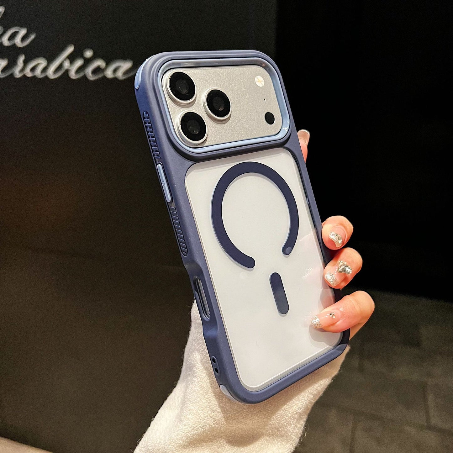 High-transparency magnetic color-blocking 3-in-1 Apple phone case