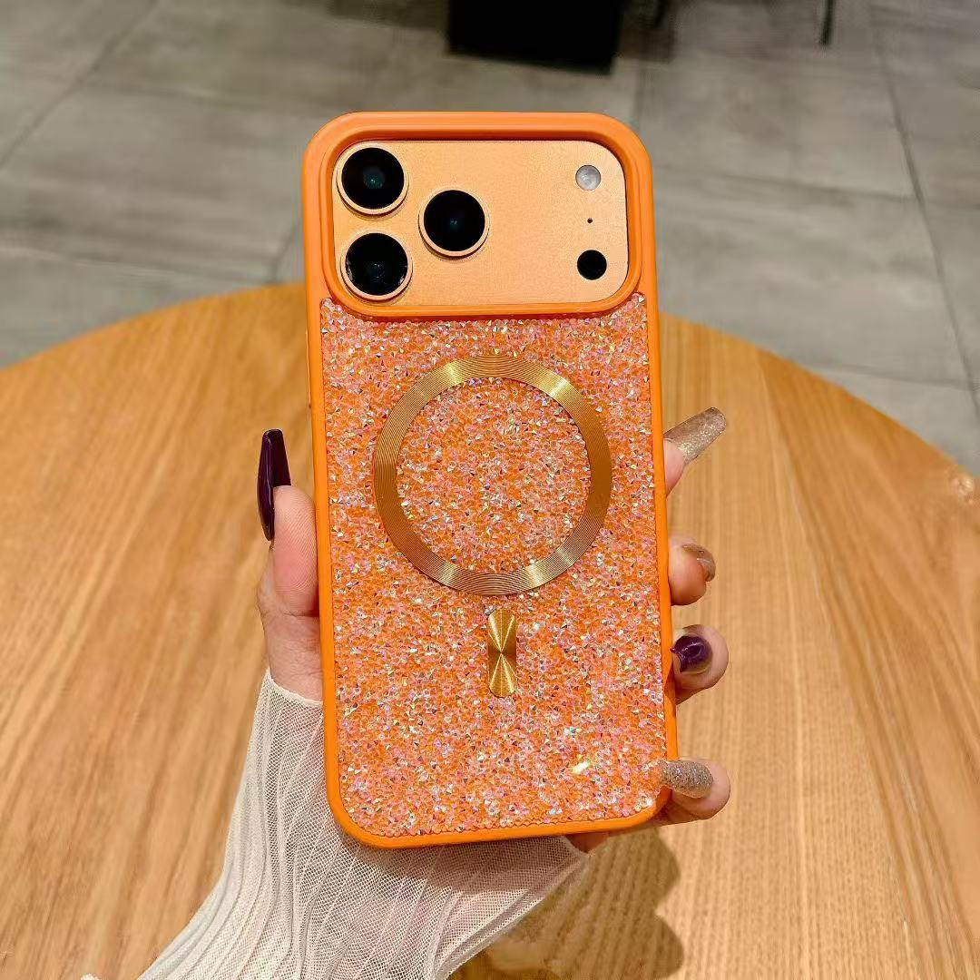 Luxury Glitter Rhinestone Magnetic Apple Phone Case