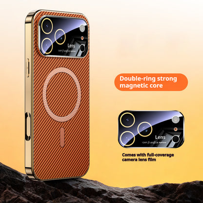 Electroplated soft-edge Kevlar textured magnetic Apple phone case